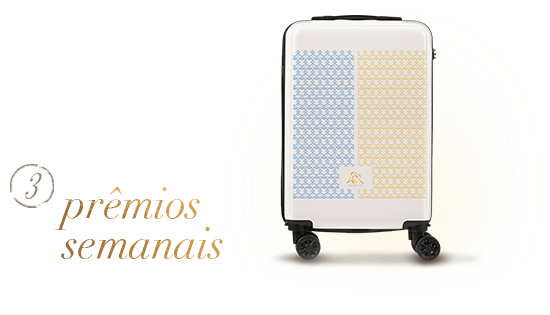 Passo 3: concorra semanalmente a malas de bordo personalizadas.